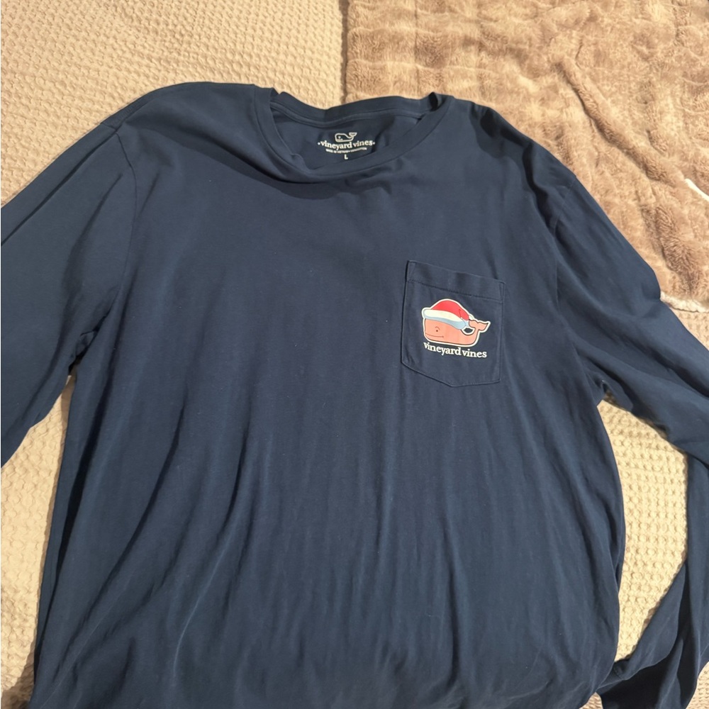Vineyard Vines Men's Navy Long Sleeve Tee